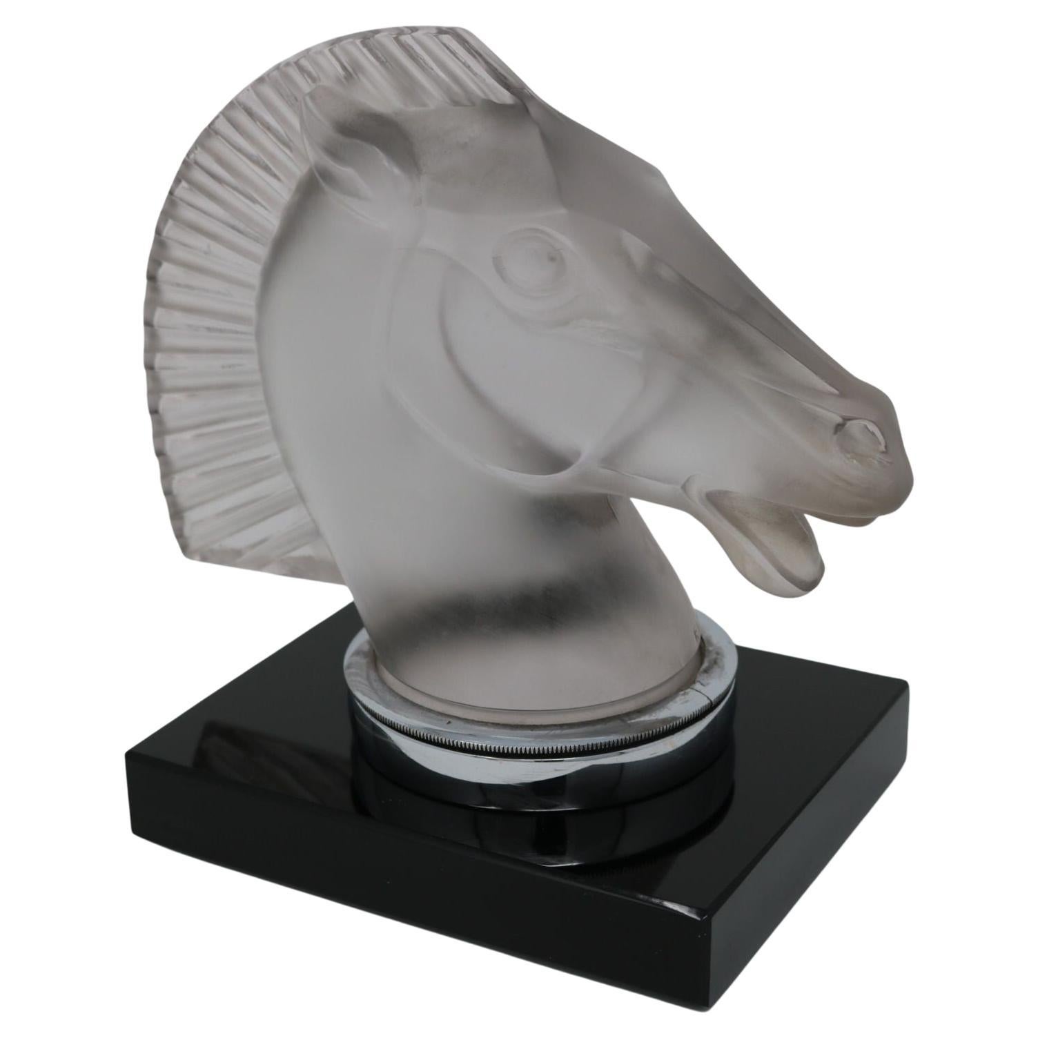 Rene Lalique Glass 'Longchamp B' Horse Head Mascot