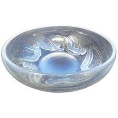 Antique Rene Lalique Glass Opalescent Ondines Bowl