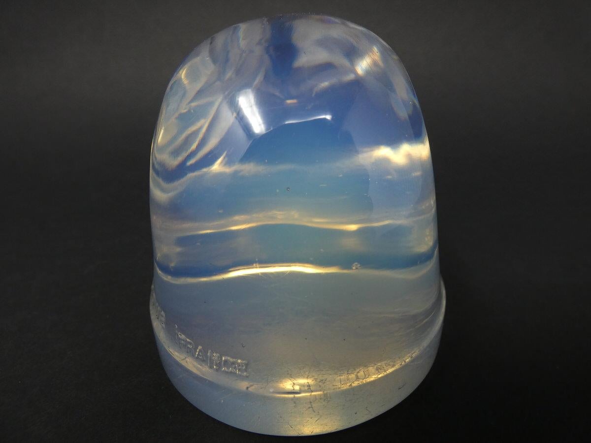 French Rene Lalique Glass Opalescent Tete d'epervier Falcon Mascot For Sale