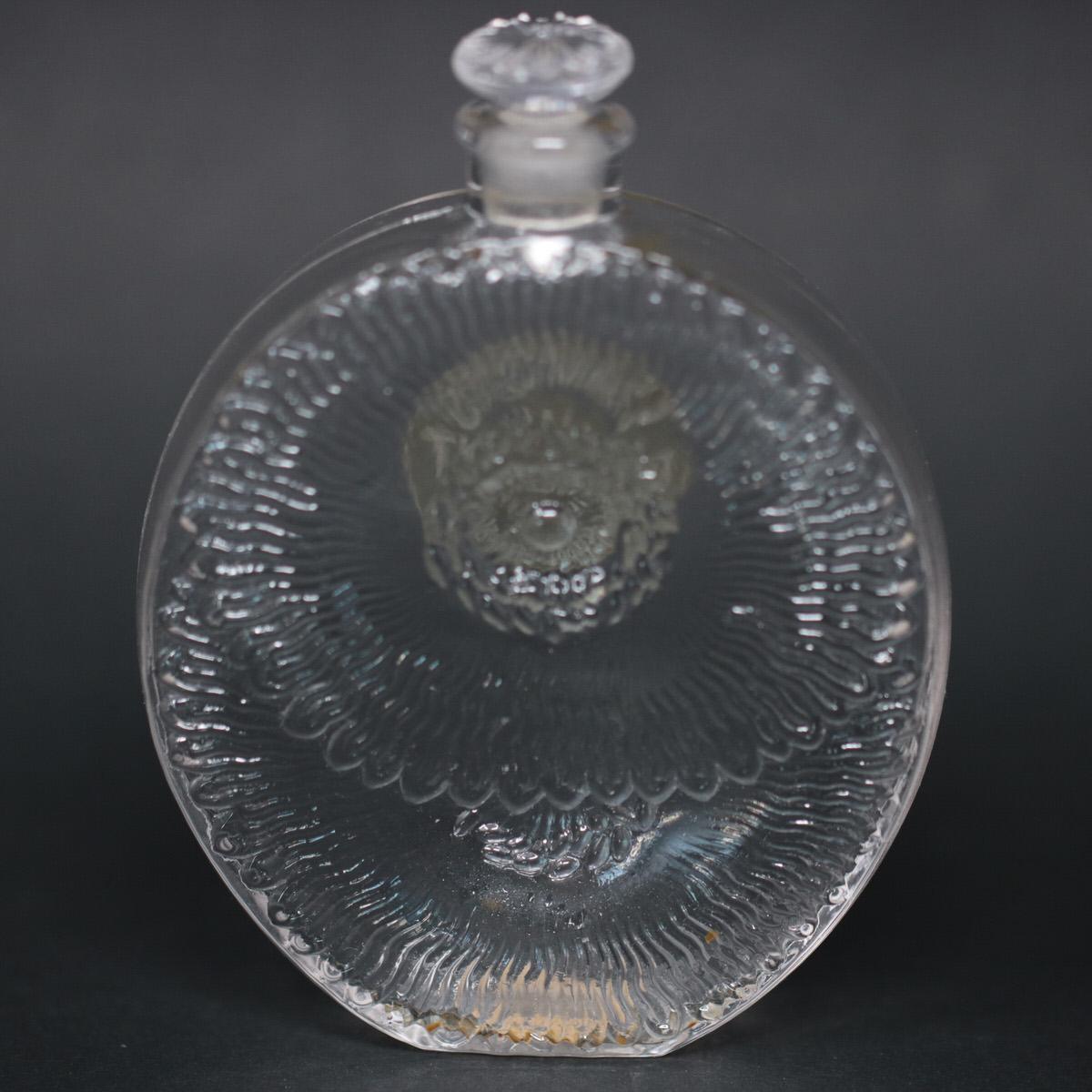 Pressed René Lalique Glass Pavots D'Argent Perfume Bottle