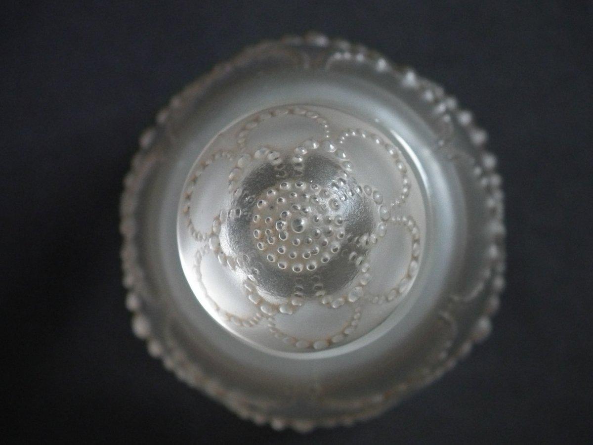 Pressed René Lalique Glass 'Perles No.3' Perfume Bottle