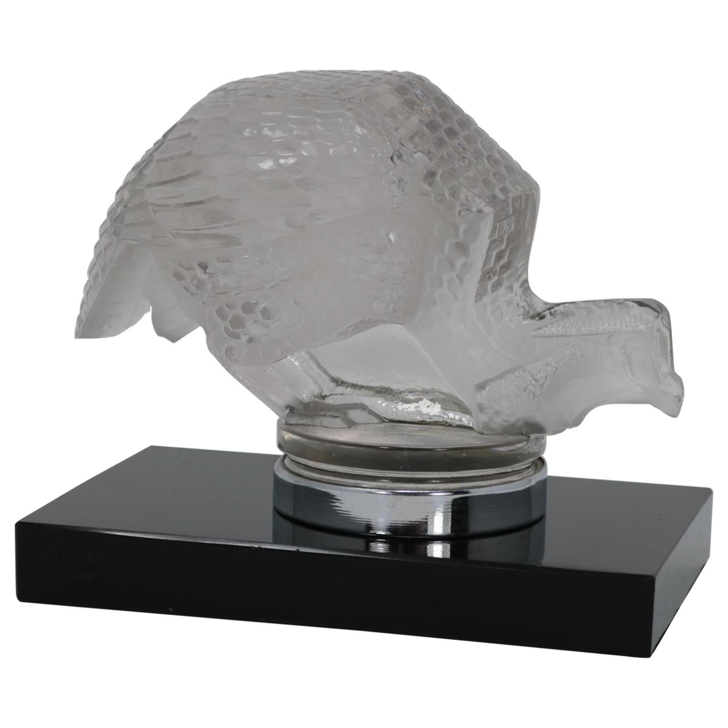 René Lalique Glass 'Pintade' Guinea Fowl Car Mascot