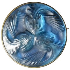 Broche "Poissons" en verre de René Lalique