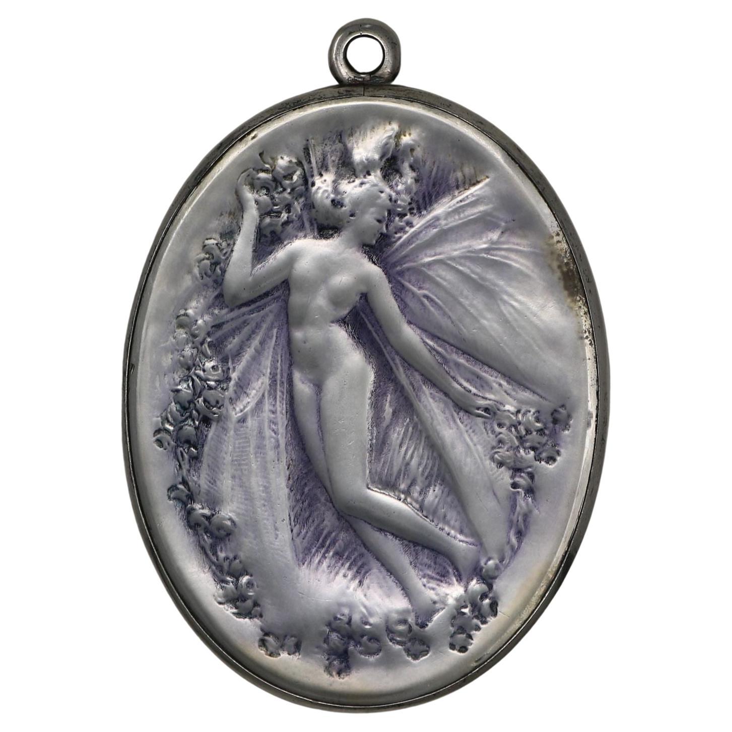 Rene Lalique Glass 'Psyche' Mirror For Sale