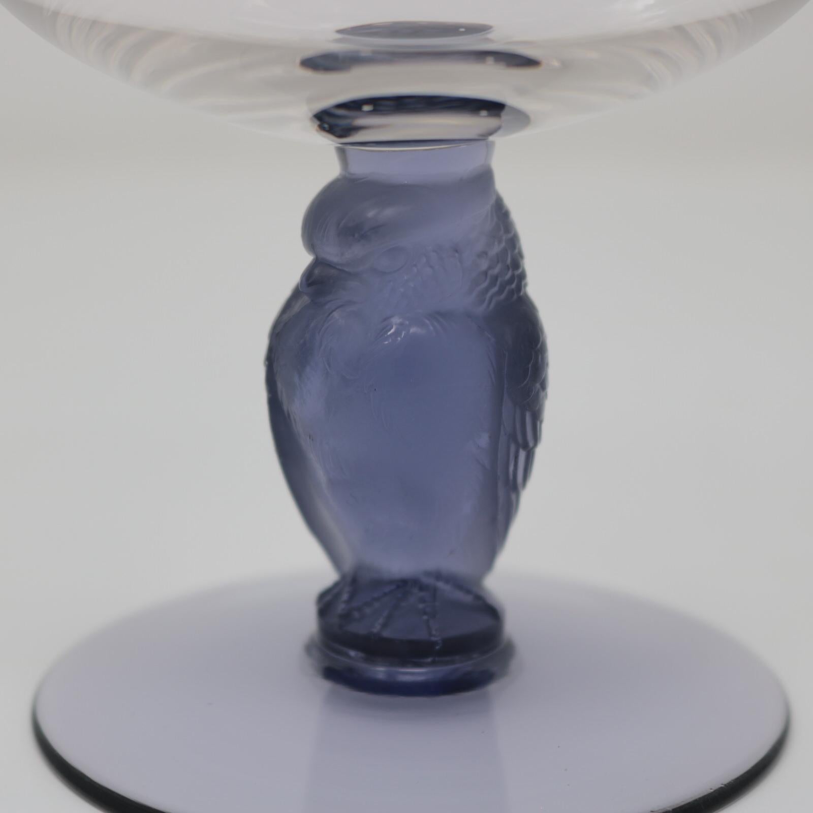 Rene Lalique Glass 'Rapace' Champagne Glass For Sale 4