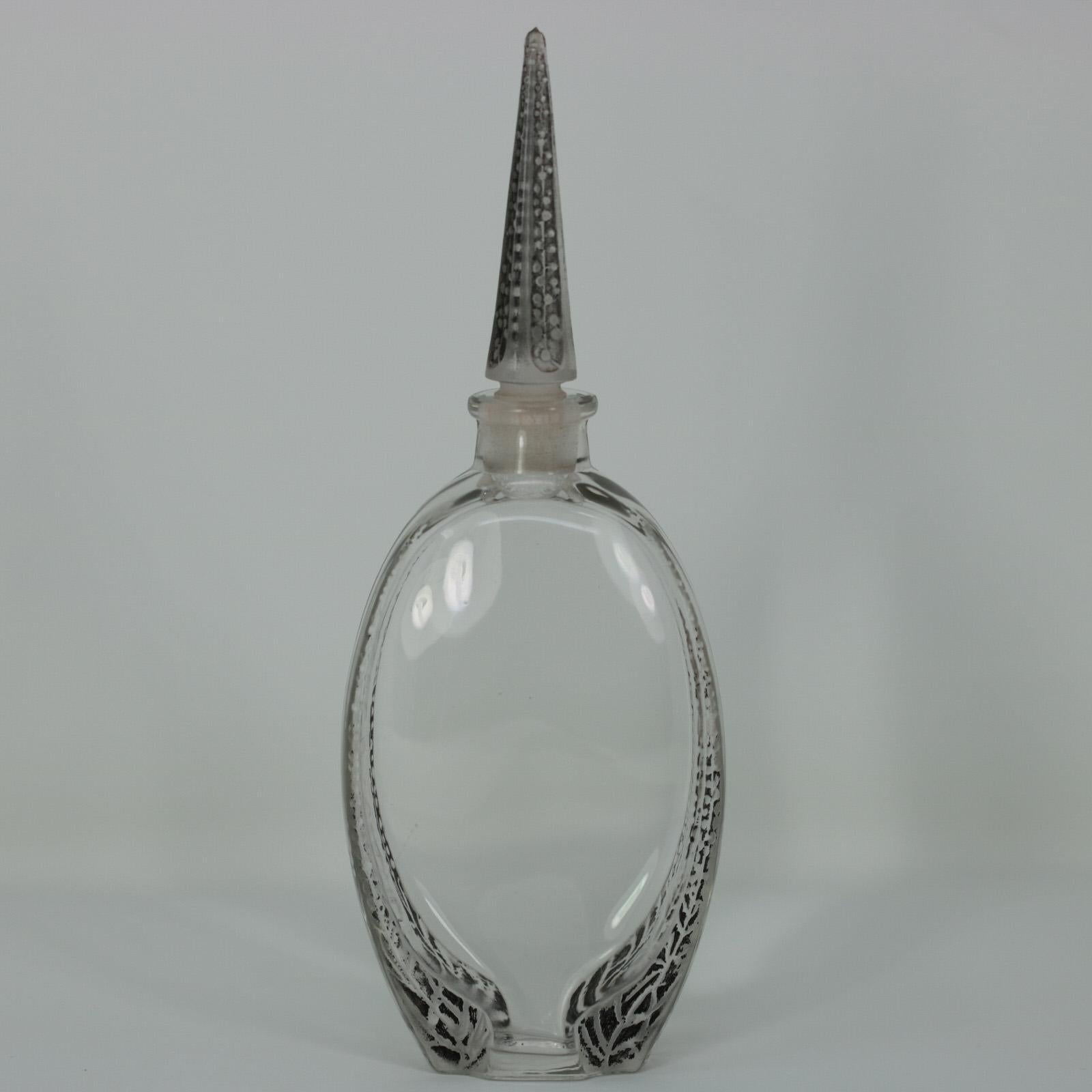 Art Deco René Lalique Glass Renaud Perfume Bottle For Sale