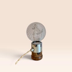 Mascotte per auto “Saint-Christophe” in vetro di René Lalique, 1928 circa