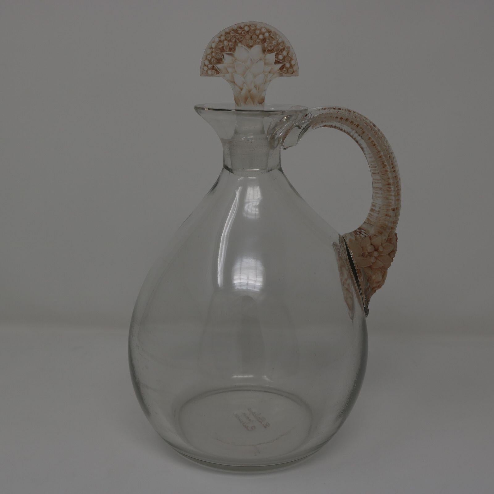 French René Lalique Glass Satyre Decanter For Sale