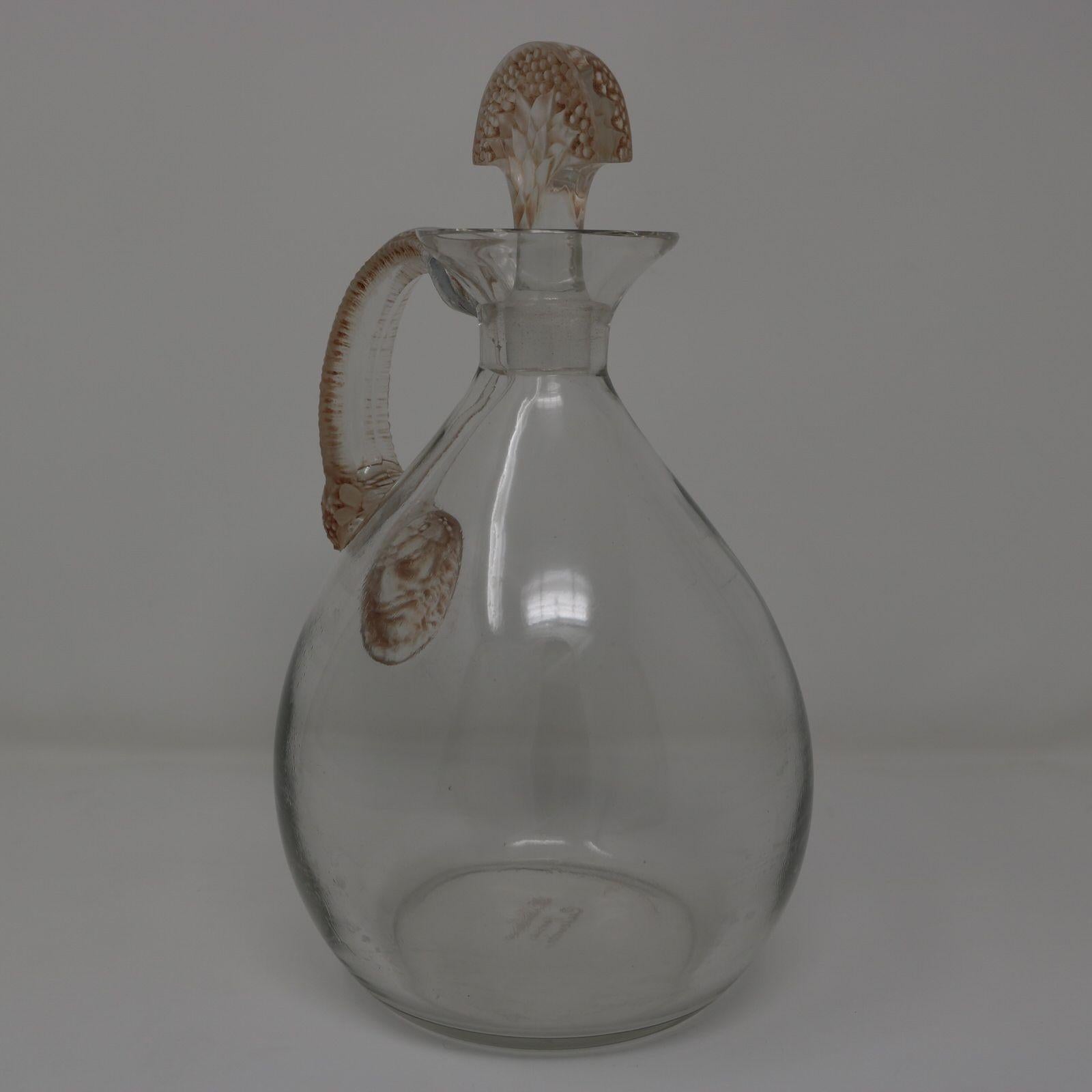 René Lalique Glass Satyre Decanter For Sale 1