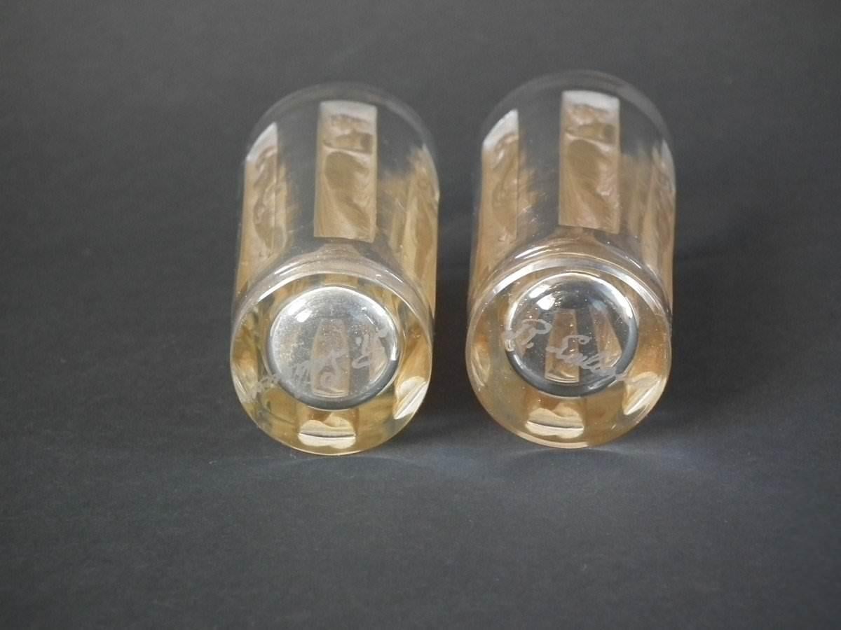 French René Lalique Glass 'Six Figurine' Shot Glasses 'Two'