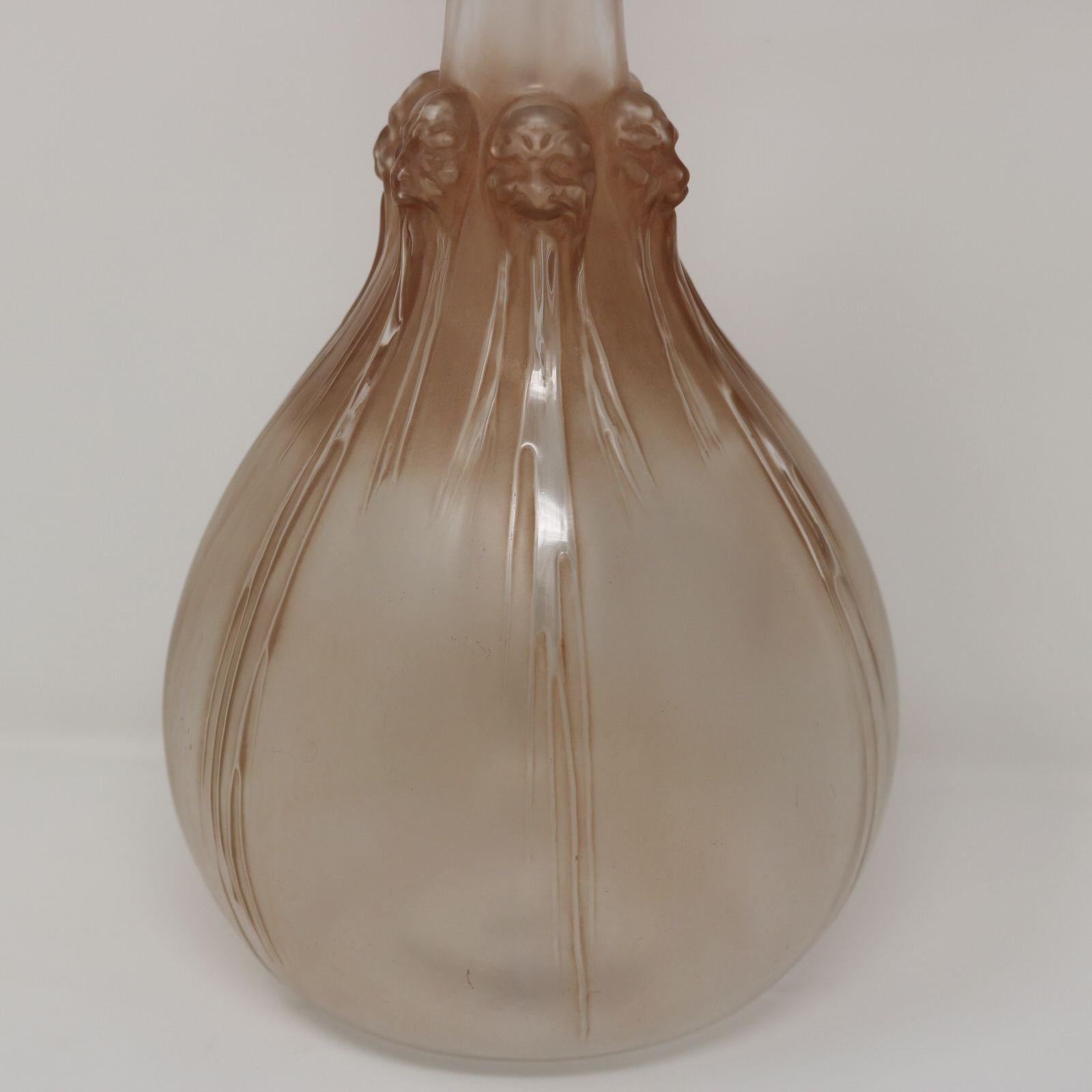 Dekanter „Six Tetes“ aus Glas von Rene Lalique „Six Tetes“ im Angebot 1