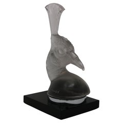 Rene Lalique Glass 'Tete De Paon' Peacock Car Mascot