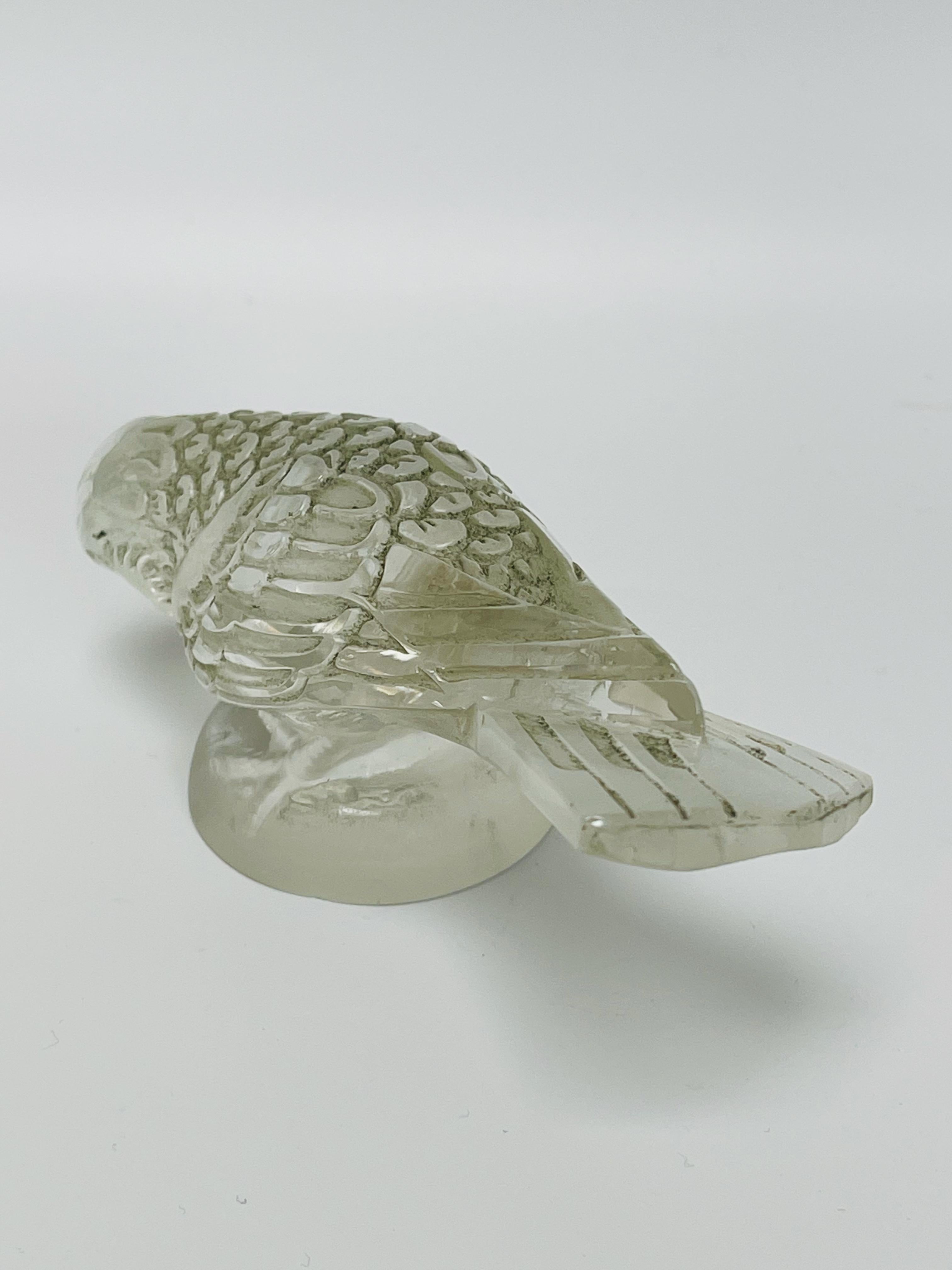 Molded René Lalique Goldfinch Paperweight Created In 1931