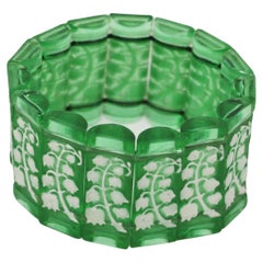 Rene Lalique Green Glass 'Muguet Haut' Bracelet