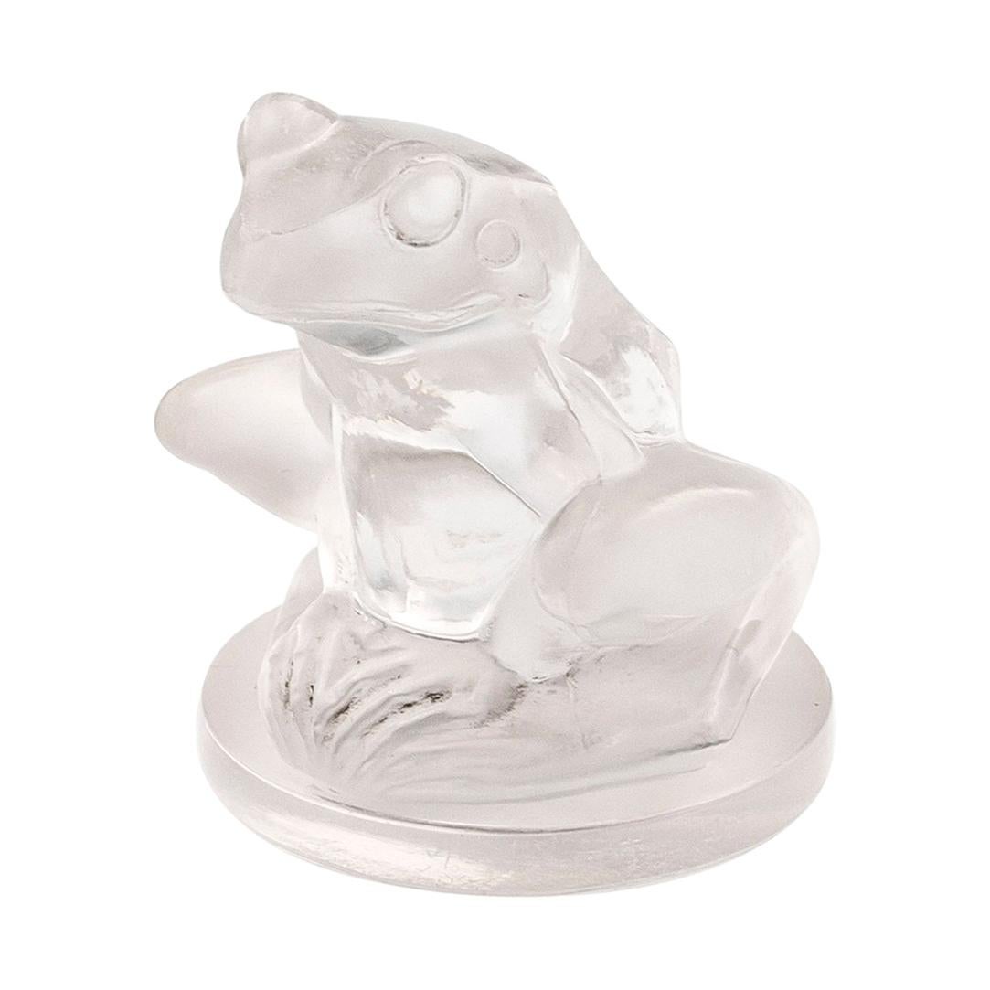 Rene Lalique Grenouille Frog Car Mascot Art Deco Glass Model #1146, 20th Century
