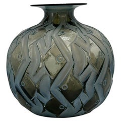 Antique RENE LALIQUE , Grey Penthièvres Vase , 1928.