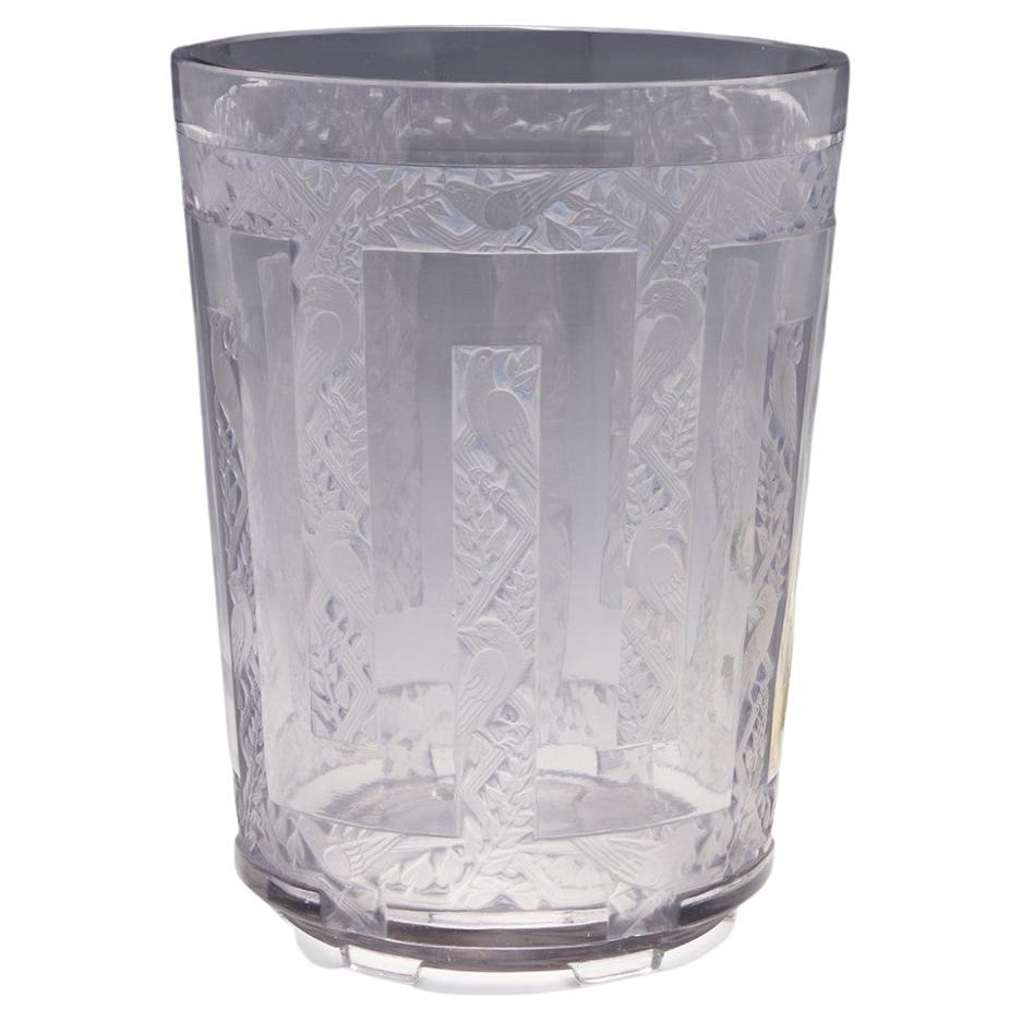 Rene Lalique Grimpereaux Art Deco Glass Vase Designed, 1926