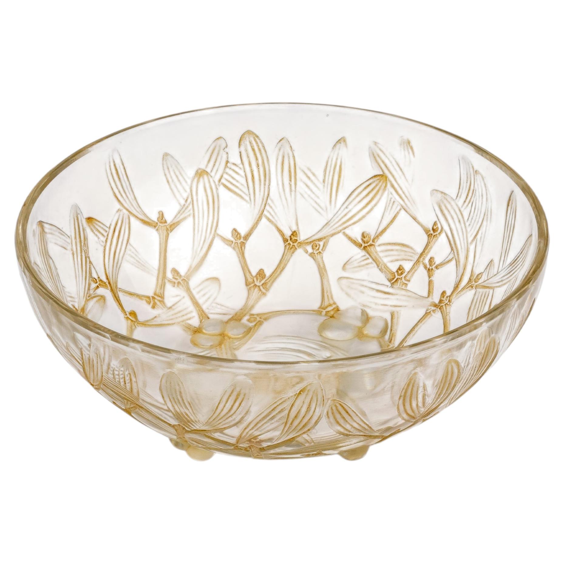 René Lalique 'Gui' Mistletoe Bowl with Sepia Patina