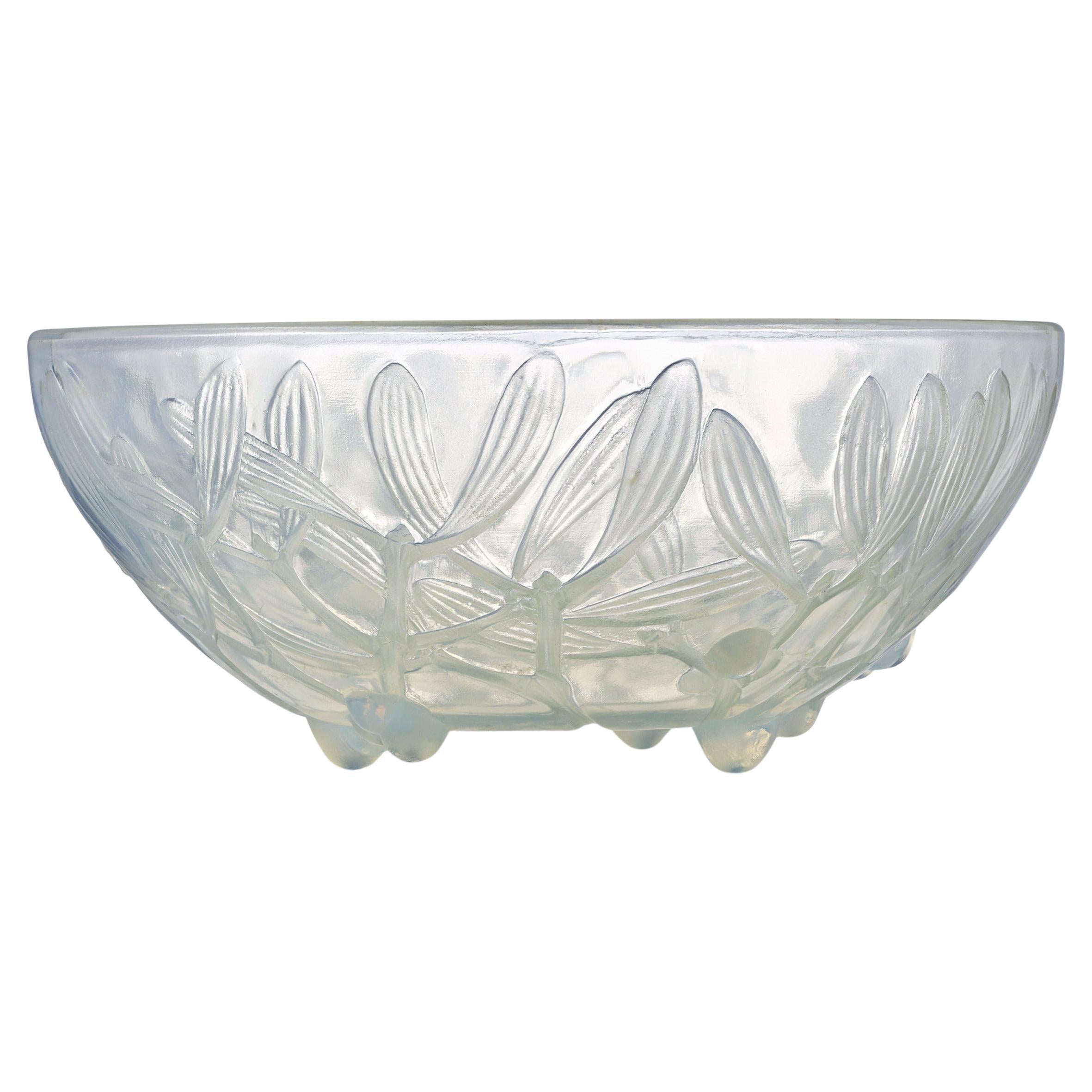 René Lalique Gui Opalescent Glass Bowl For Sale