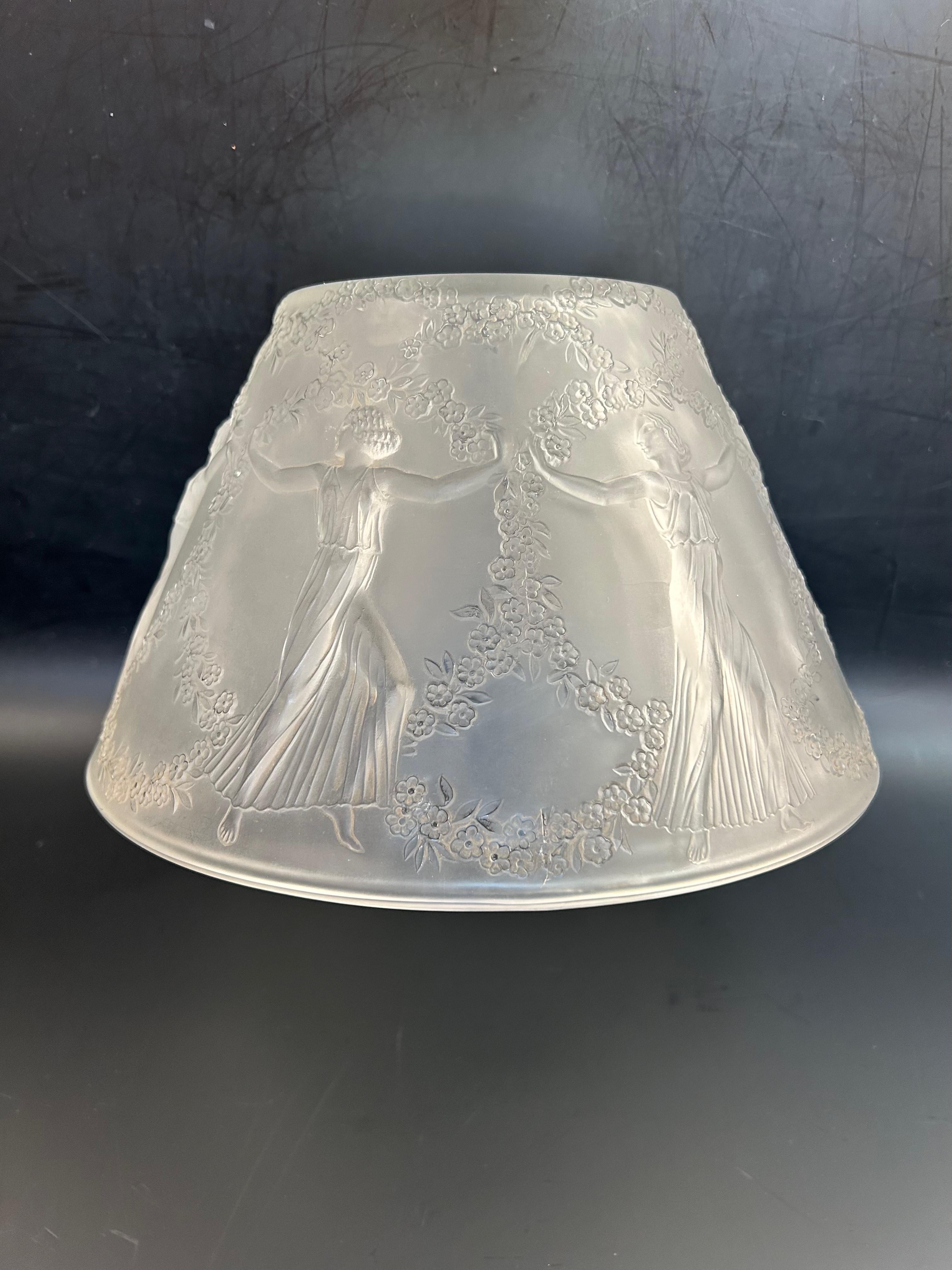 Glass René lalique Lamp Cover 6 Dancers For Sale