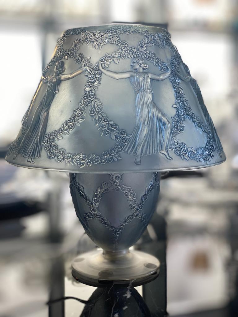 French René Lalique Lamp 