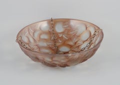 René Lalique "Lausanne" Pendant lamp in clear and smoked art glass.