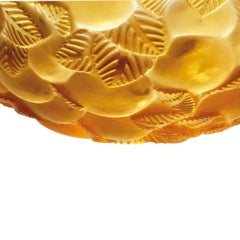 Rene Lalique Lausanne Plafonnier-Kronleuchter Nr.2479:: Bernsteinkristall:: signiert:: 1929