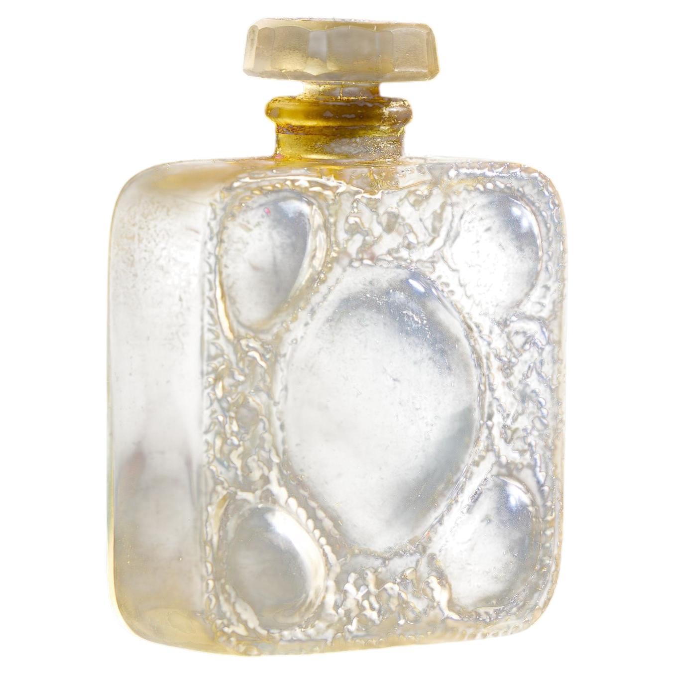 René Lalique Les Cinq Fleurs French Glass Perfume Bottle