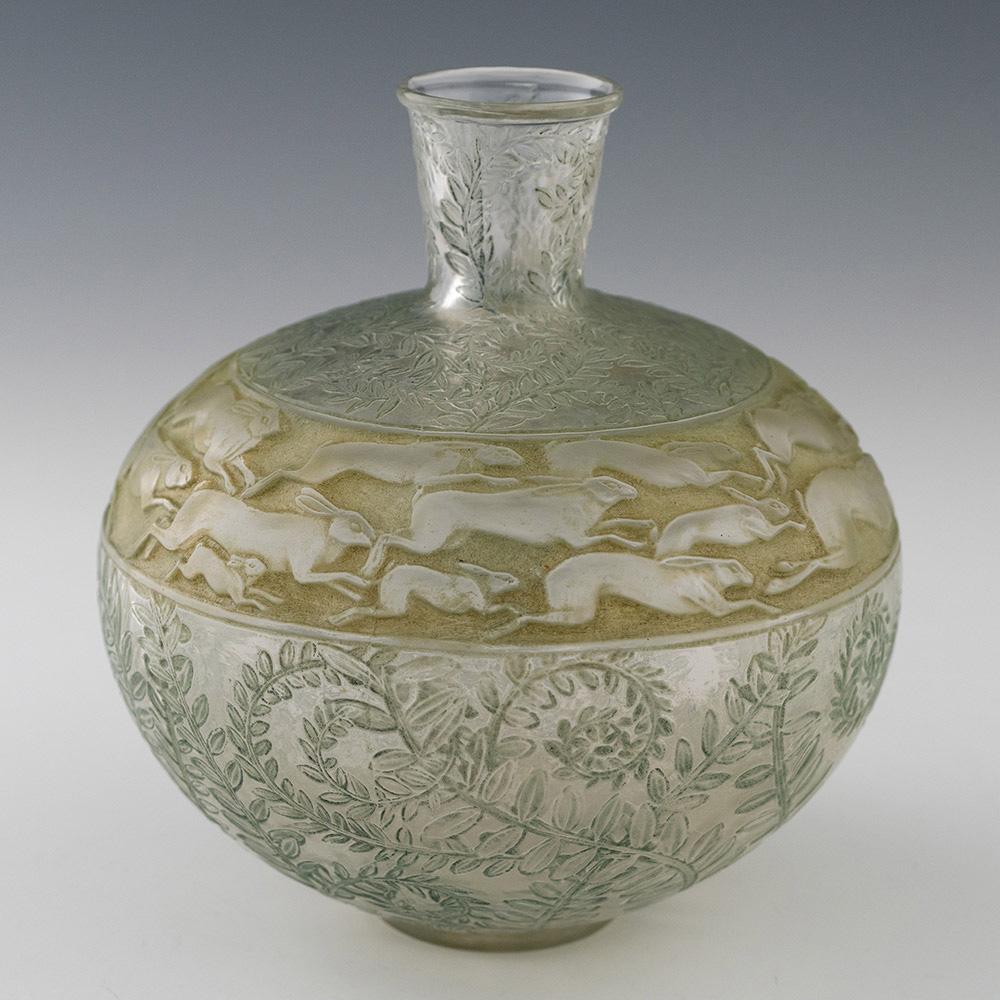 Art Déco Vaso Lalique Lievres disegnato nel 1923 - Marcilhac 942 in vendita