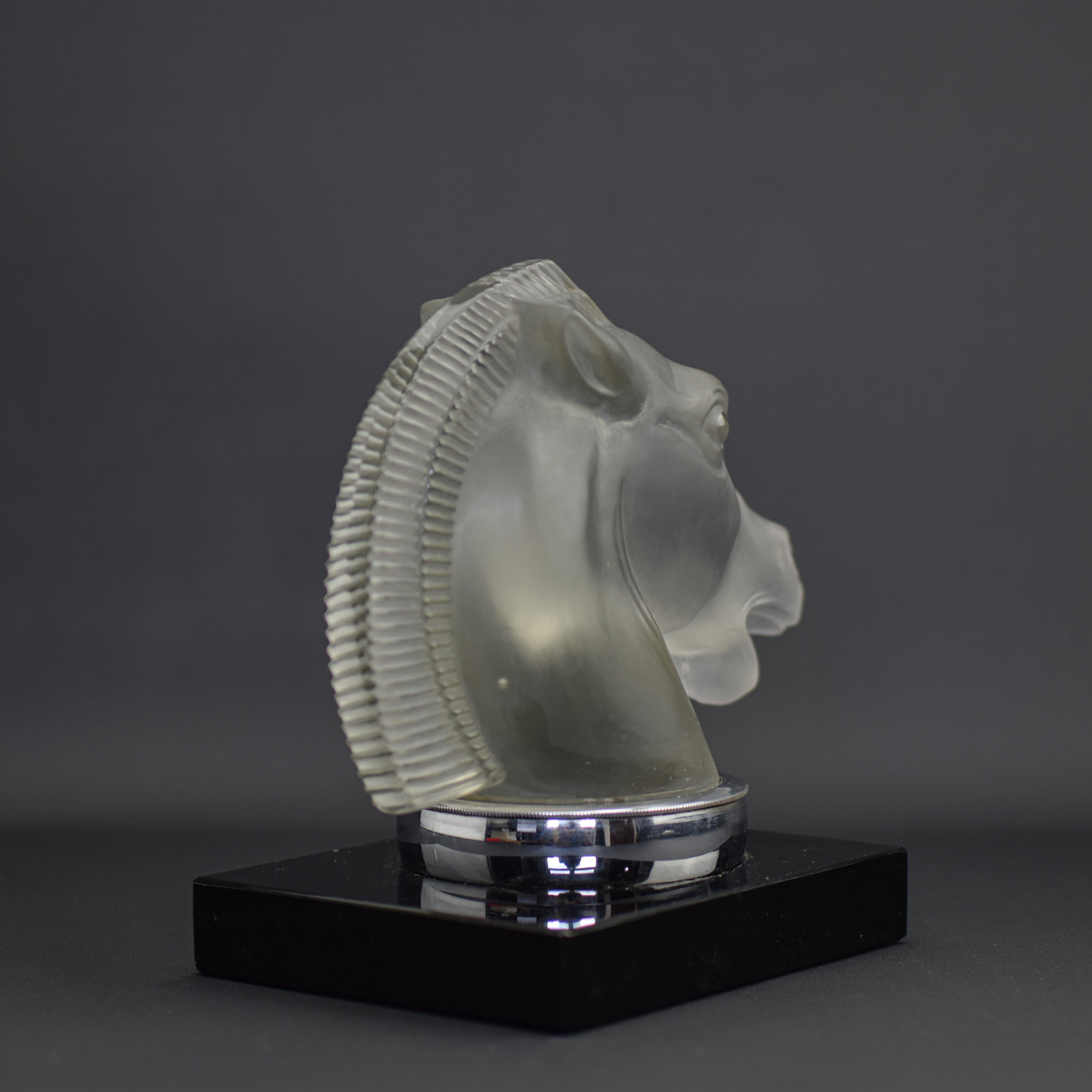 Rene Lalique Longchamps A Car mascot 1929 In Good Condition For Sale In Devon, GB