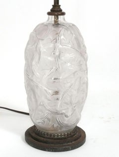 Rene Hisca Louis Katona Lampe Art Déco française circa 1920 Verre