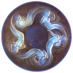 René Lalique Molded Opalescent Glass "Calypso" Dish