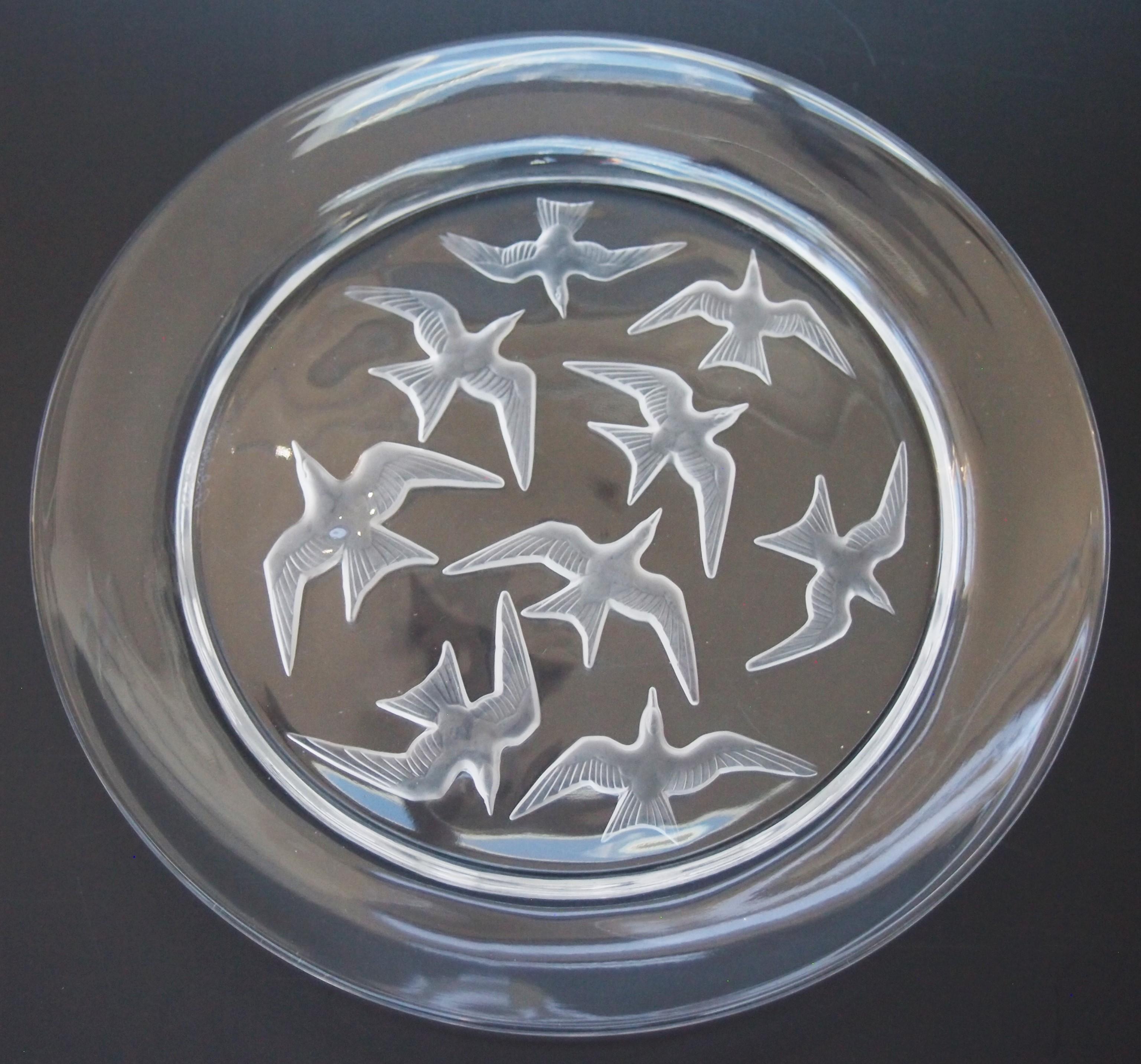 Amazing Rene Lalique presentation plate  - Mouettes - Commissioned by The City of Paris to be given to King George VI and his wife Queen Elizabeth (later known as the Queen Mother) in 1938 on the occasion of their first and only state visit to