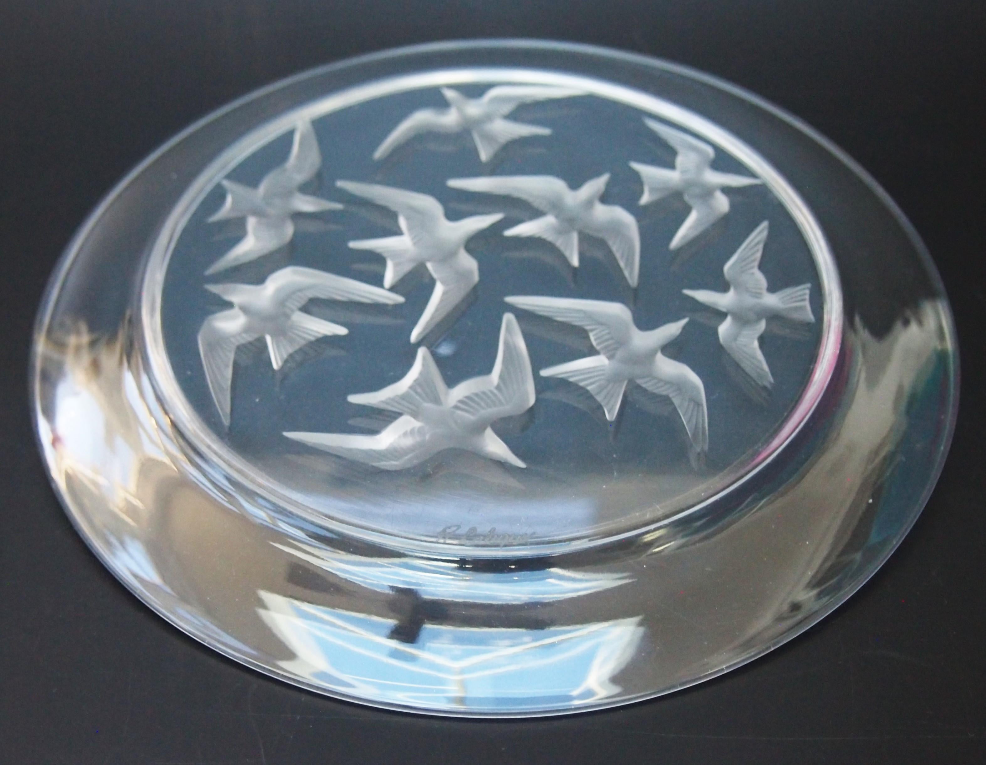Rene Lalique Mouettes Plate Exclusively Made for King George VI with Press Photo In Good Condition For Sale In Worcester Park, GB