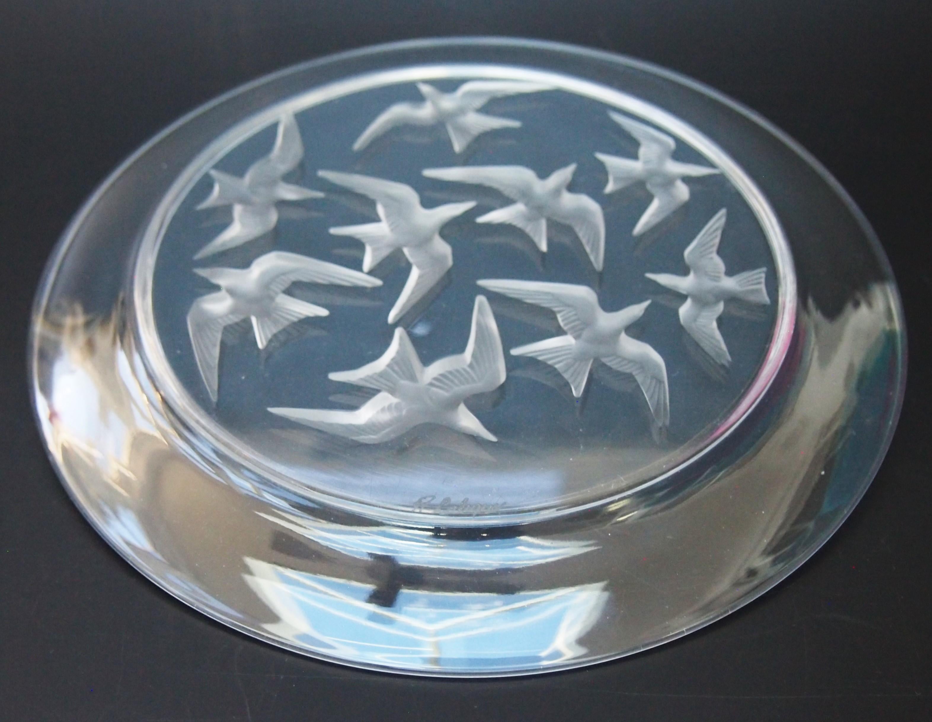 Rene Lalique Mouettes Teller Exklusiv für König George VI mit Press Photo im Zustand „Gut“ in Worcester Park, GB