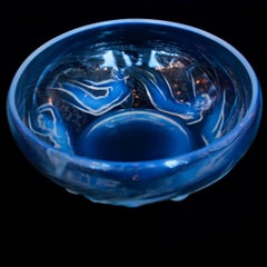 René Lalique "Ondines" Bowl Art Deco Bowl Blue Opalescence French Circa 1930