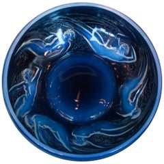 René Lalique "Ondines" Bowl Art Deco Bowl Blue Opalescence French Circa 1930