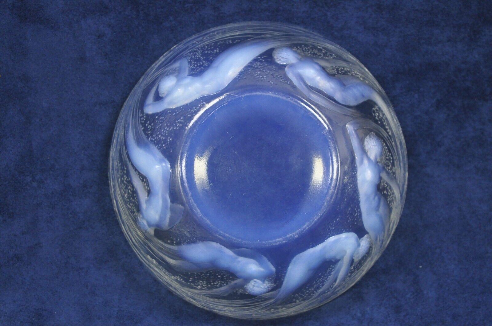 René Lalique Ondines Opalescent Glass Swimming Mermaids French Dish Bowl For Sale 2