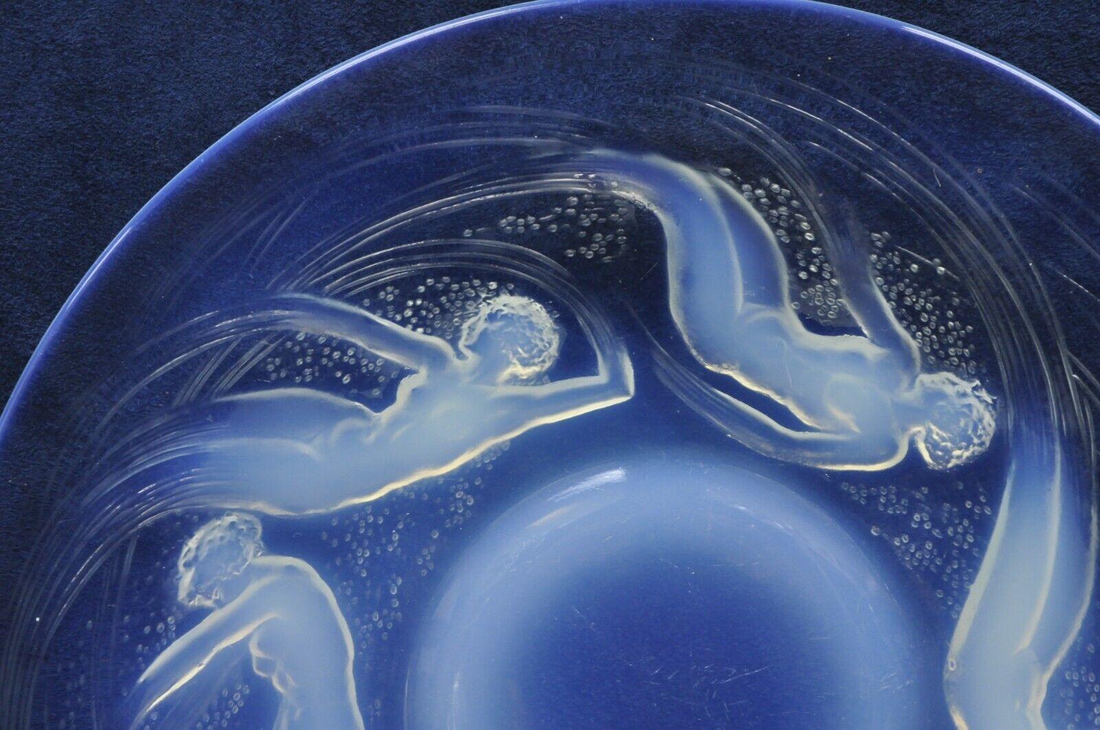 René Lalique Ondines Opalescent Glass Swimming Mermaids French Dish Plate For Sale 1