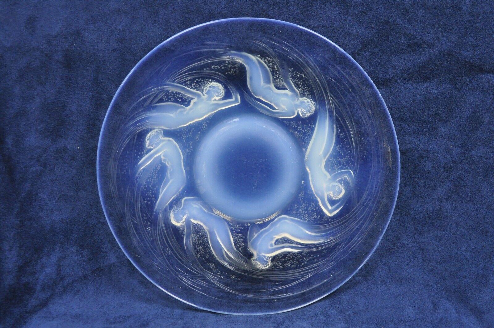 René Lalique Ondines Opalescent Glass Swimming Mermaids French Dish Plate For Sale 4