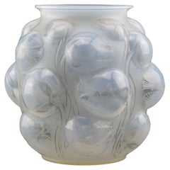 Rene Lalique opalescent and  grey stained Tulipes vase C1927