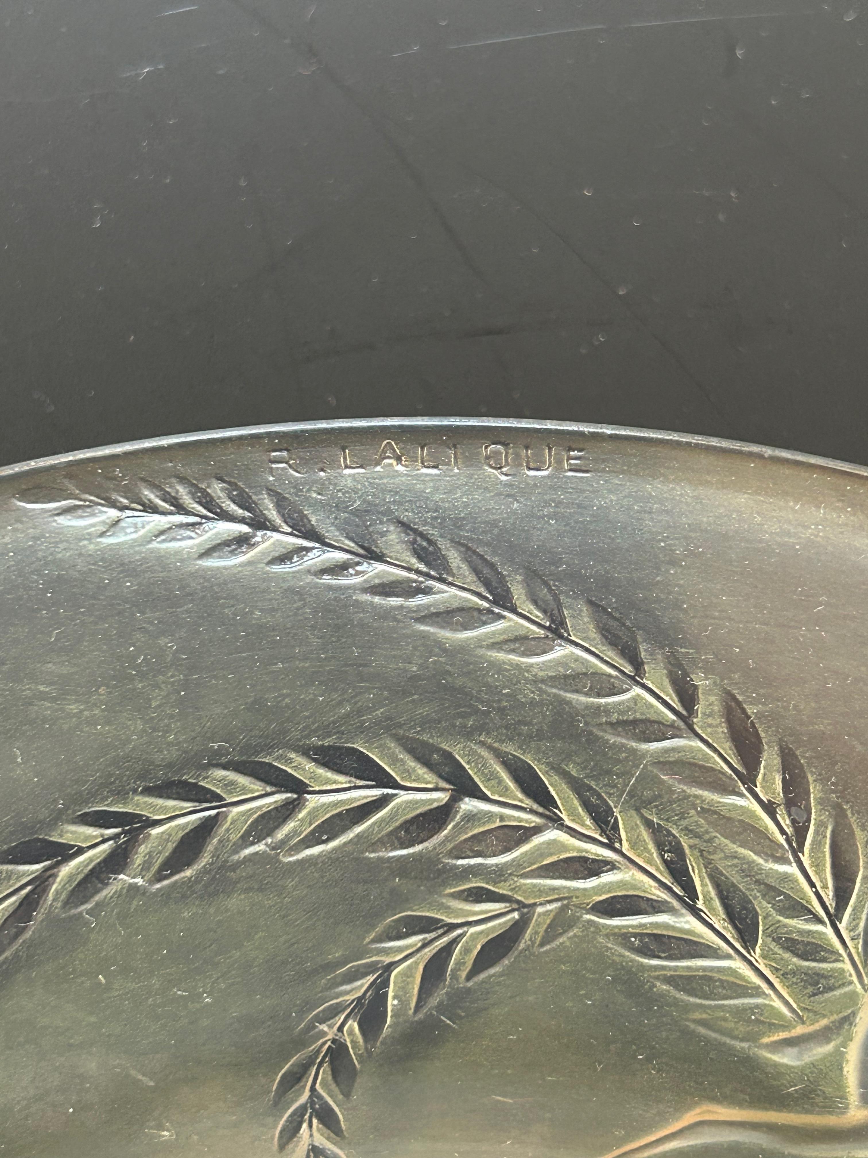 Early 20th Century René Lalique Opalescent Art Deco Dish Gazelles Model