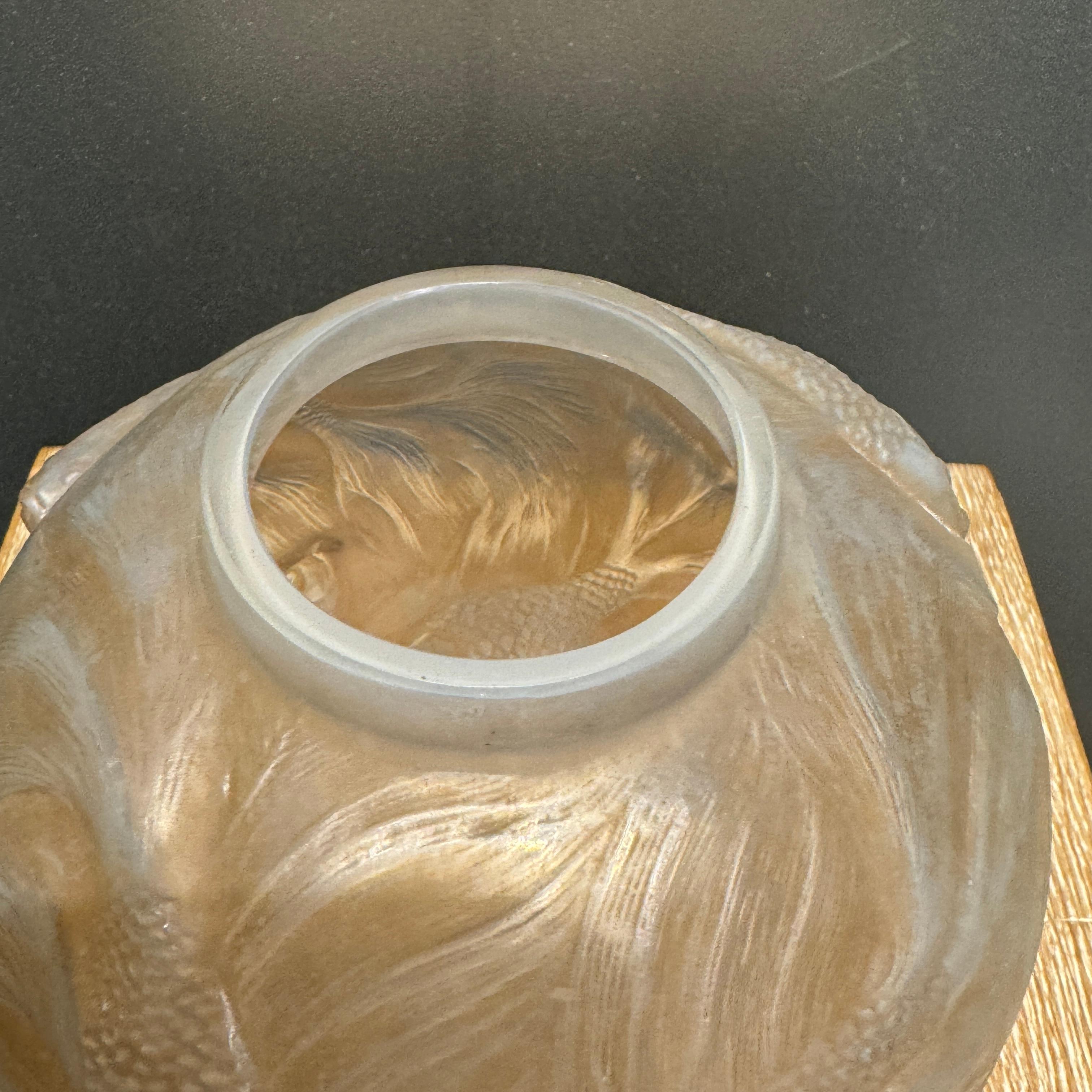Molded Rene Lalique Opalescent Art Deco Formose Vase For Sale