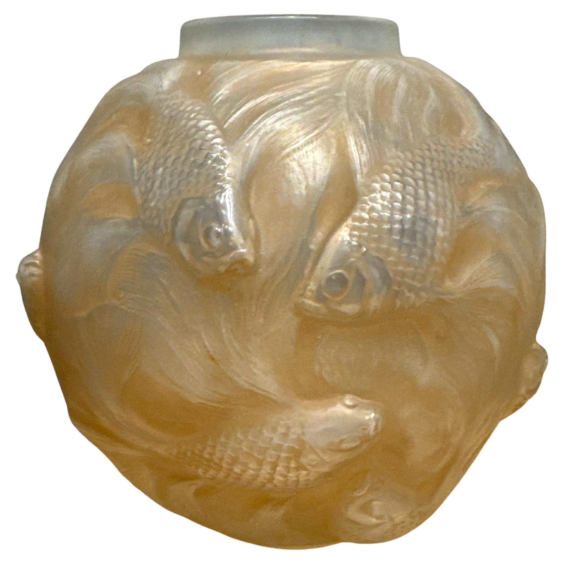 Rene Lalique Opalescent Art Deco Formose Vase For Sale