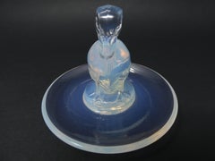René Lalique Opalescent Glass 'Canard Duck' Cendrier Rond/Ashtray