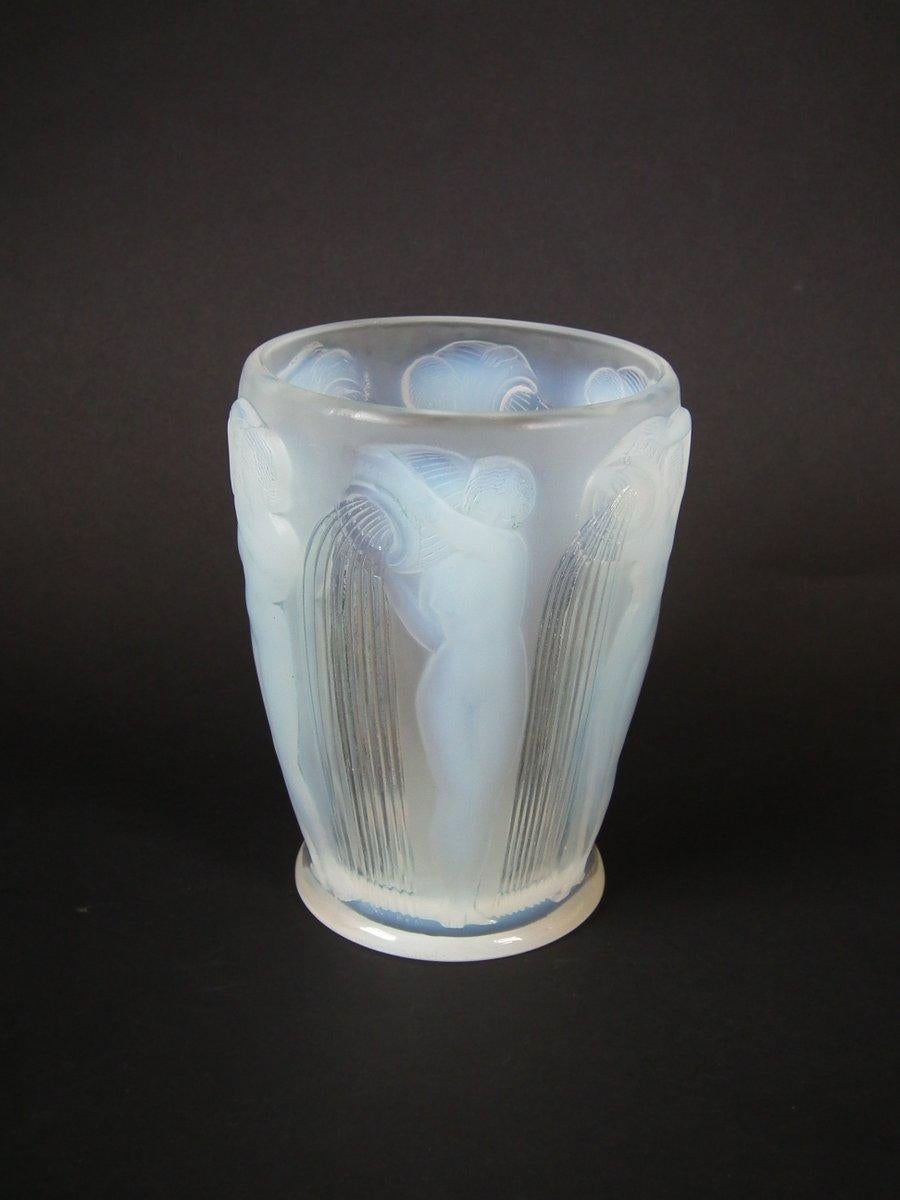 Art Deco René Lalique Opalescent Glass 'Danaides' Vase