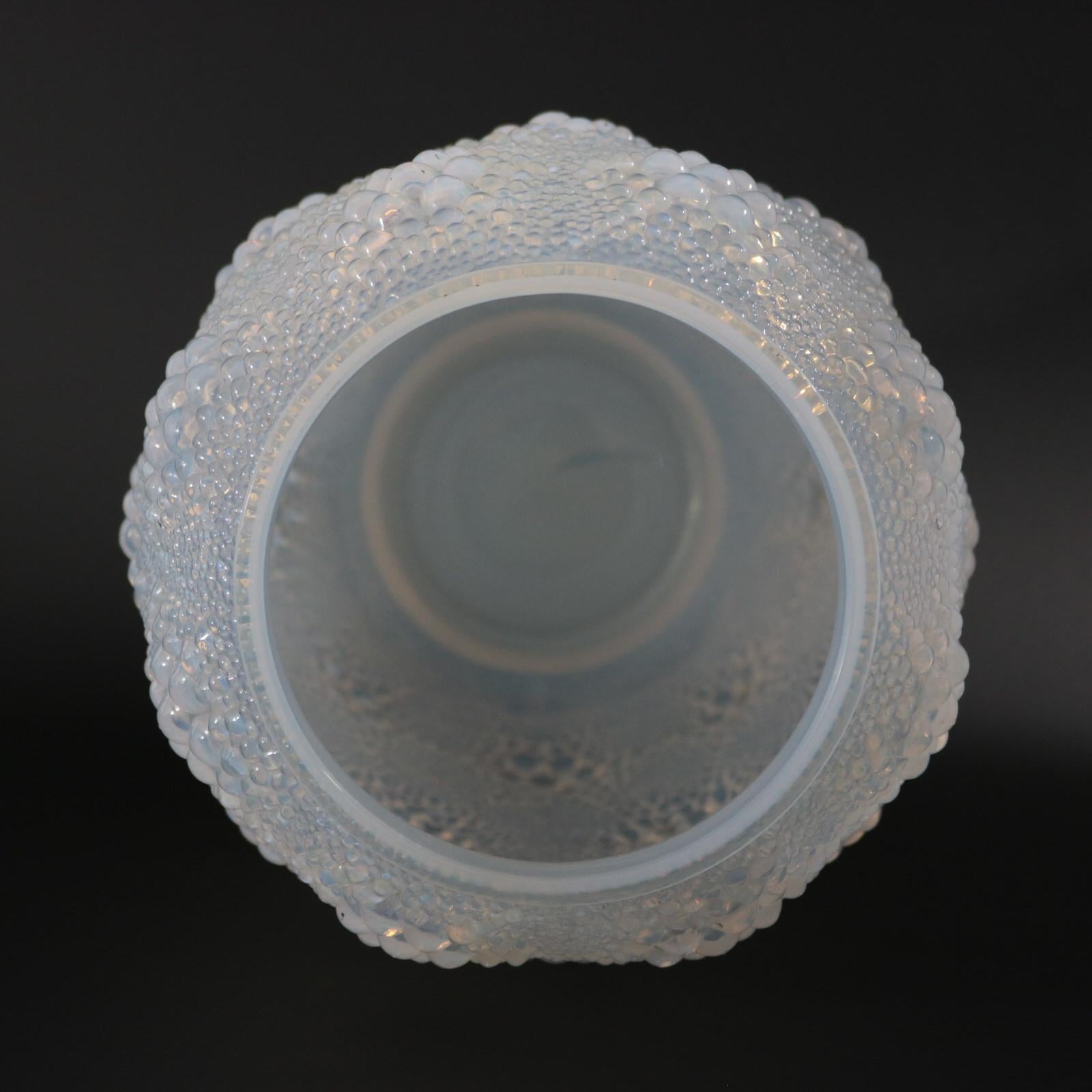 Rene Lalique Opalescent Glass 'Davos' Vase In Excellent Condition In Chelmsford, Essex
