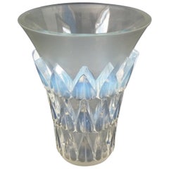 Rene Lalique Opalescent Glass 'Feuilles' Vase