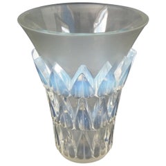 Vase 'Feuilles' en verre opalescent de Rene His