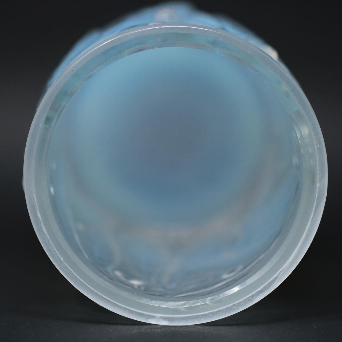 Pressed Rene Lalique Opalescent Glass 'Laurier' Vase
